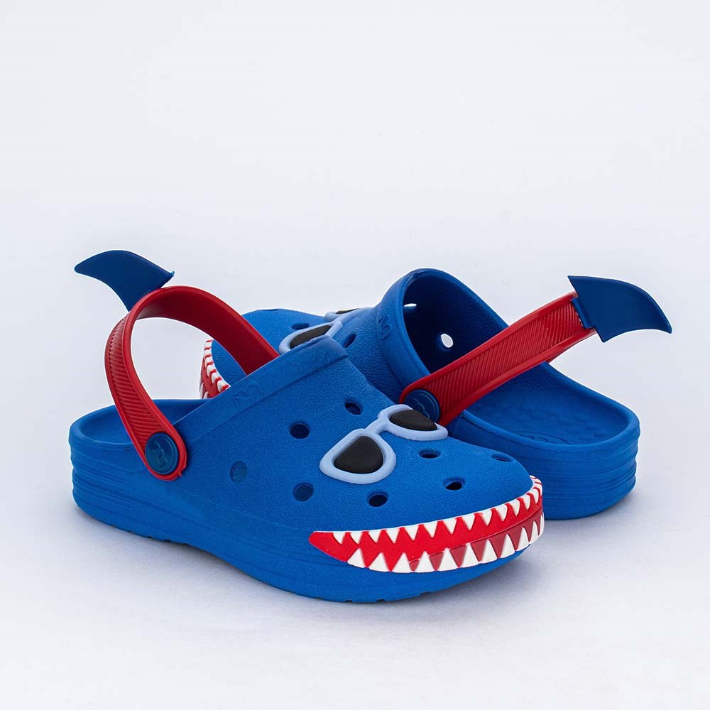 Babuche Infantil para Meninos Mar e Cor Azul Royal Tubarão