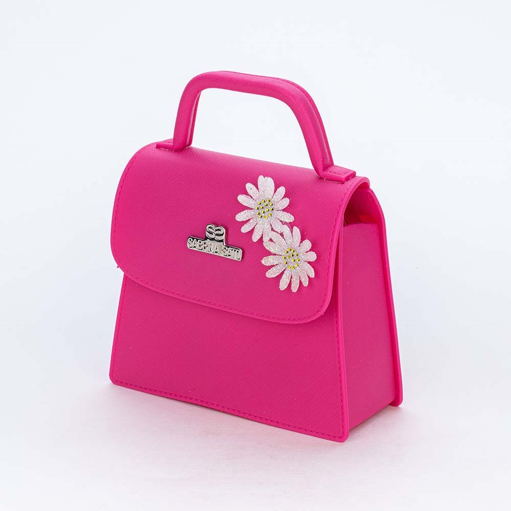 Bolsa para Meninas Sabrina Sato Pink com Aplique de Flores