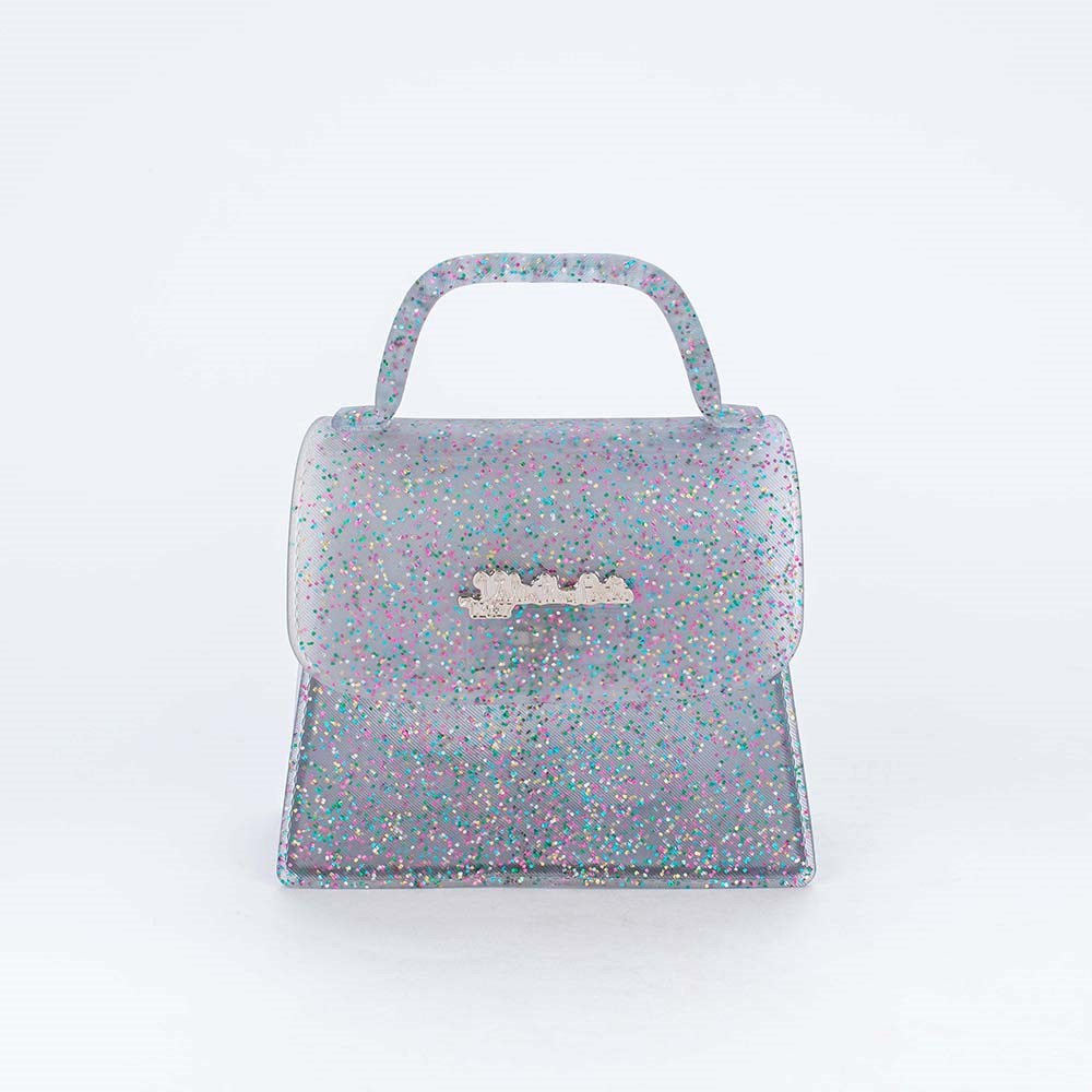 Bolsa Valentina Pontes by Kidy Transparente Glitter Colorido