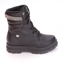 Bota Coturno Infantil Kidy Comfort Strass Preto