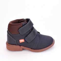 Bota Coturno Infantil Kidy Max Fecho Duplo Marinho E Preto