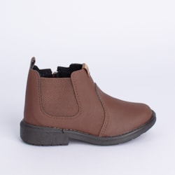Bota Coturno Kidy Max Cano Curto Chelsea Jequinha Marrom