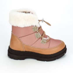 Bota Infantil Kidy Comfy Tratorada Ajustável Bege com Pelo