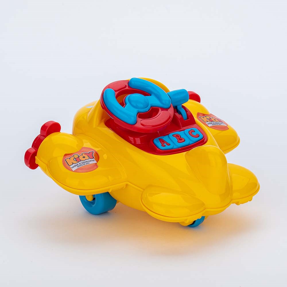 Chinelo de Dedo Bebê Kidy Avião Azul com Brinquedo