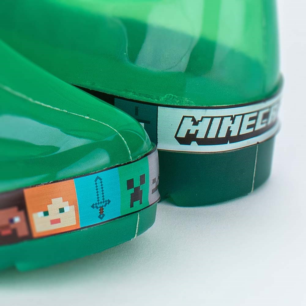 Galocha Infantil Kidy Minecraft Verde Skins e Mobs Coloridos