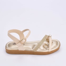 Rasteira Flat Marfim Ouro