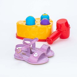 Sandália Bebê Menina Kidy Toys Lilás e Brinquedo Educativo