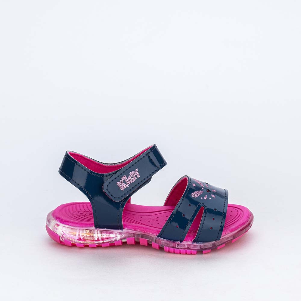 Sandália de Led Infantil Feminina Kidy Light Marinho e Pink - Kidy