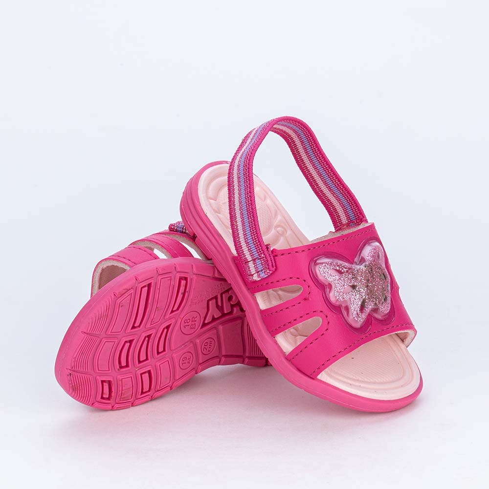 Sandália de Led para Bebês Kidy com Borboleta de Luz Pink