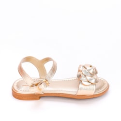 Sandália Infantil Feminina Kidy Comfort Amar E Flor Dourado