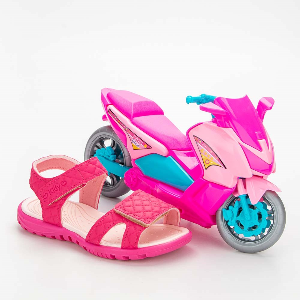 Sandália Infantil Feminina Papete Kidy Gloss Pink com Brinquedo