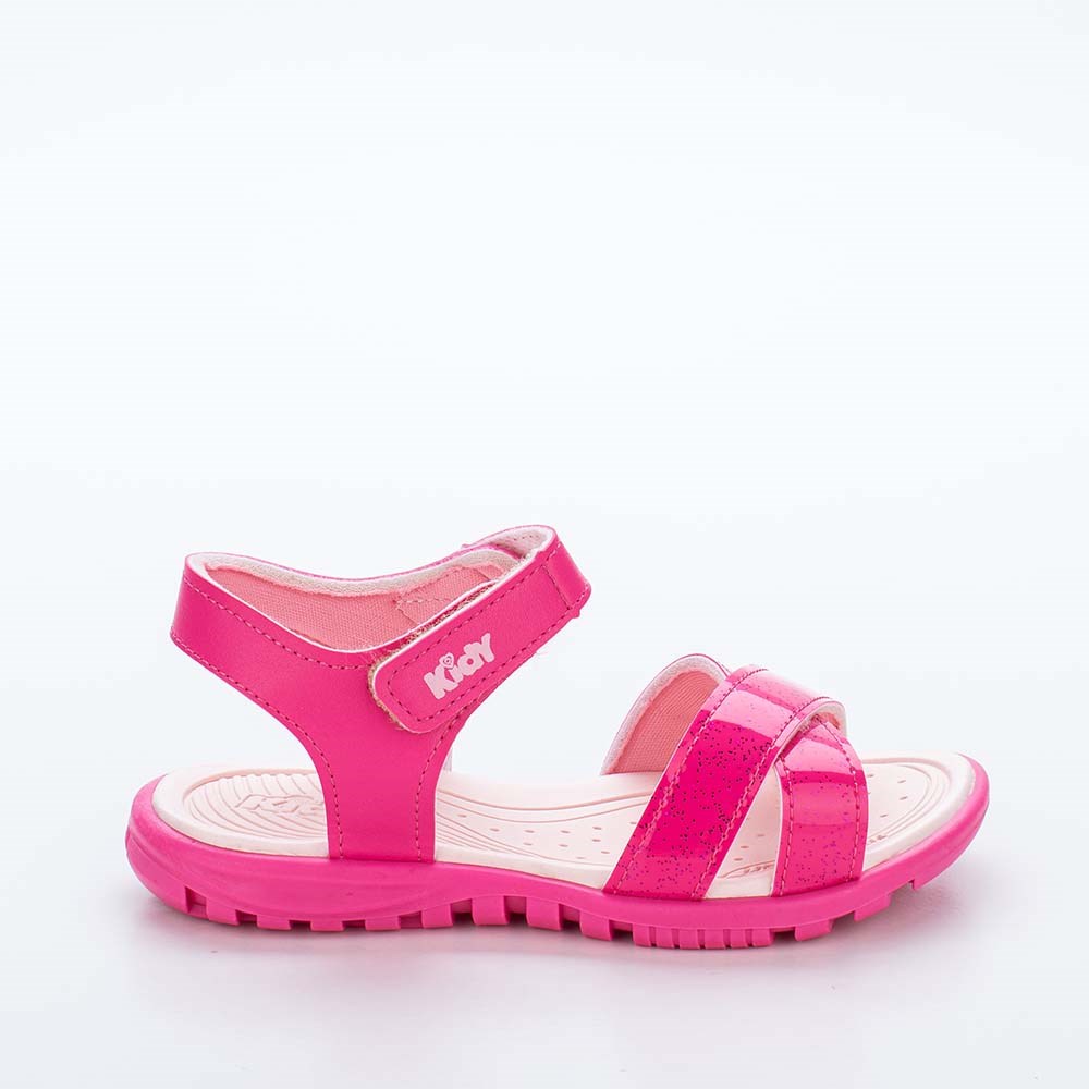 Sandália Infantil Feminina Papete Kidy Gloss Pink com Moto
