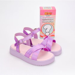 Sandália Infantil Kidy Mini Flatform Com Brinquedo Surpresa Lilás