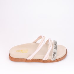 Sandália Papete Birken Infantil Fashion Belinha Marfim