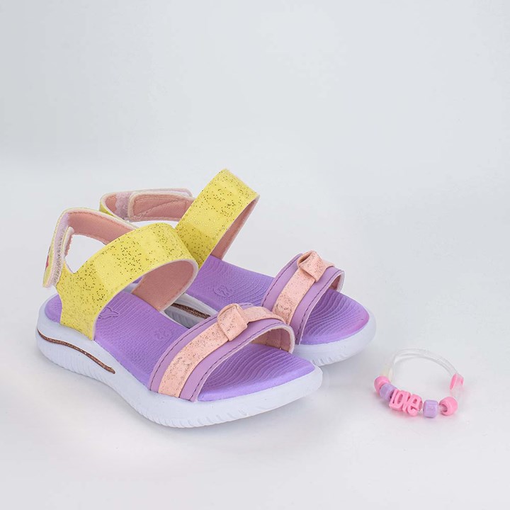 Sandália Infantil Feminina Papete Kidy Gloss Marfim com Moto - Compre Agora