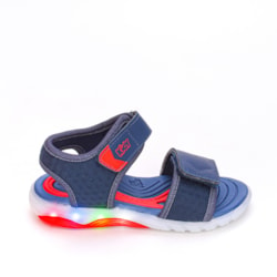 Sandália Infantil Masculina Led Kidy Wave Vermelho e Marinho