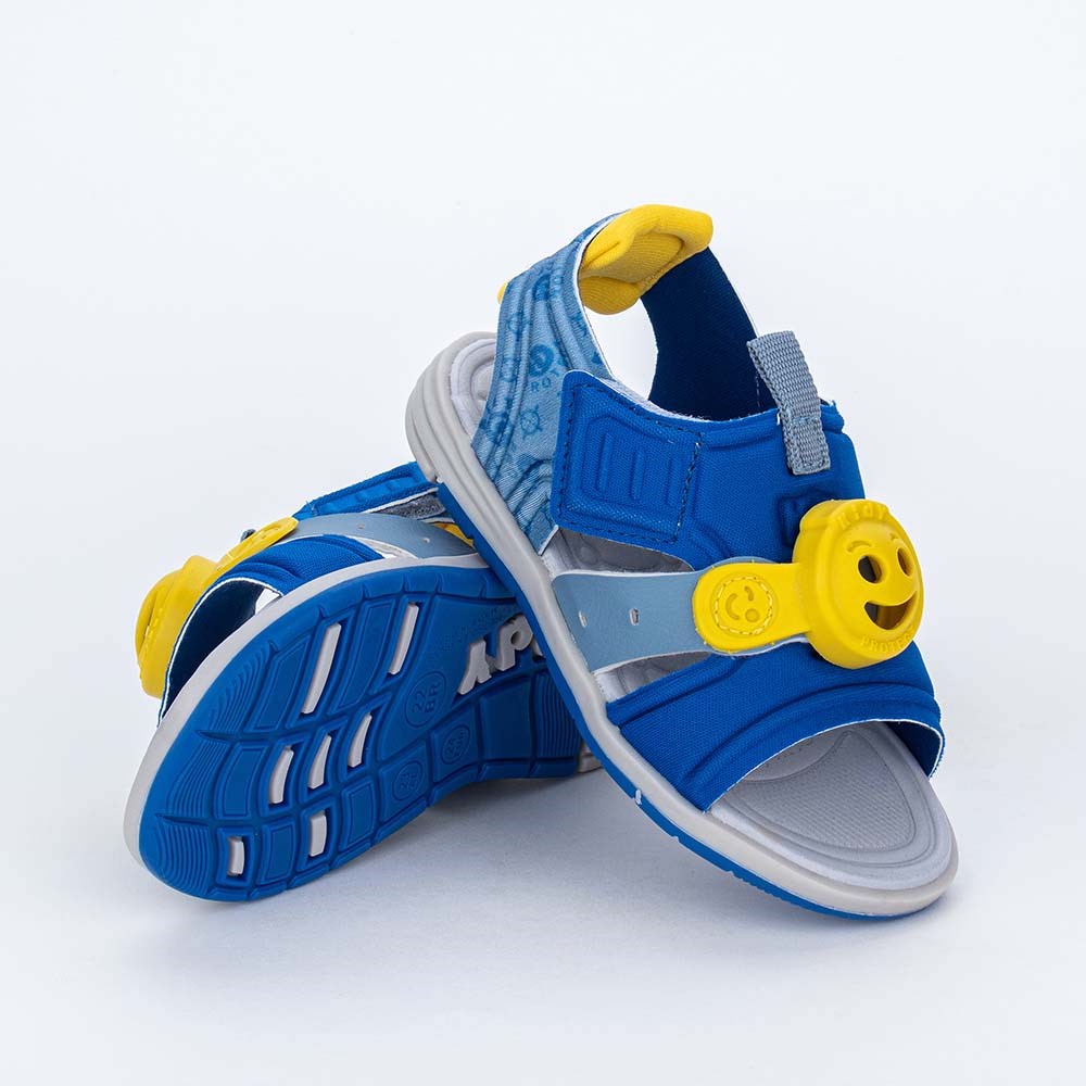 Sandália para Bebê Kidy Protect Repelente Azul e Amarelo