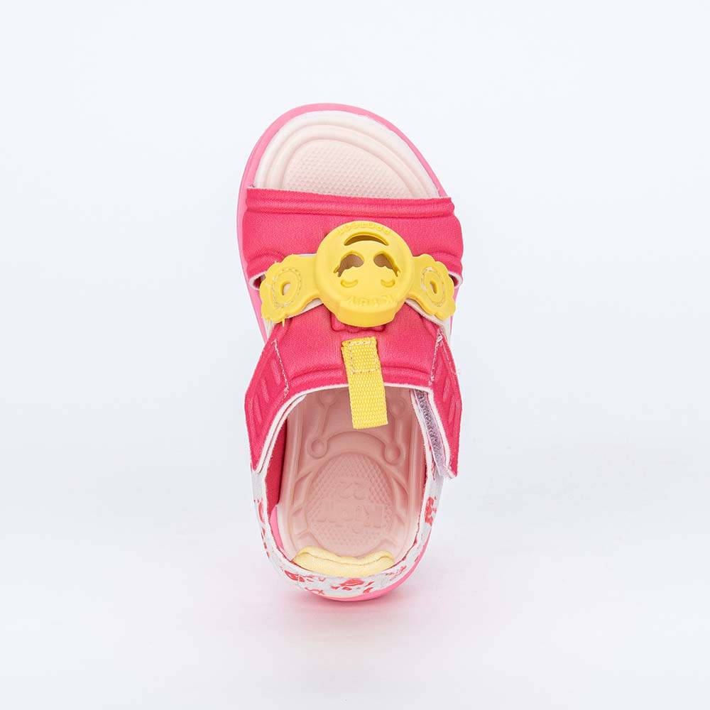 Sandália para Bebê Kidy Protect Repelente Rosa e Amarelo