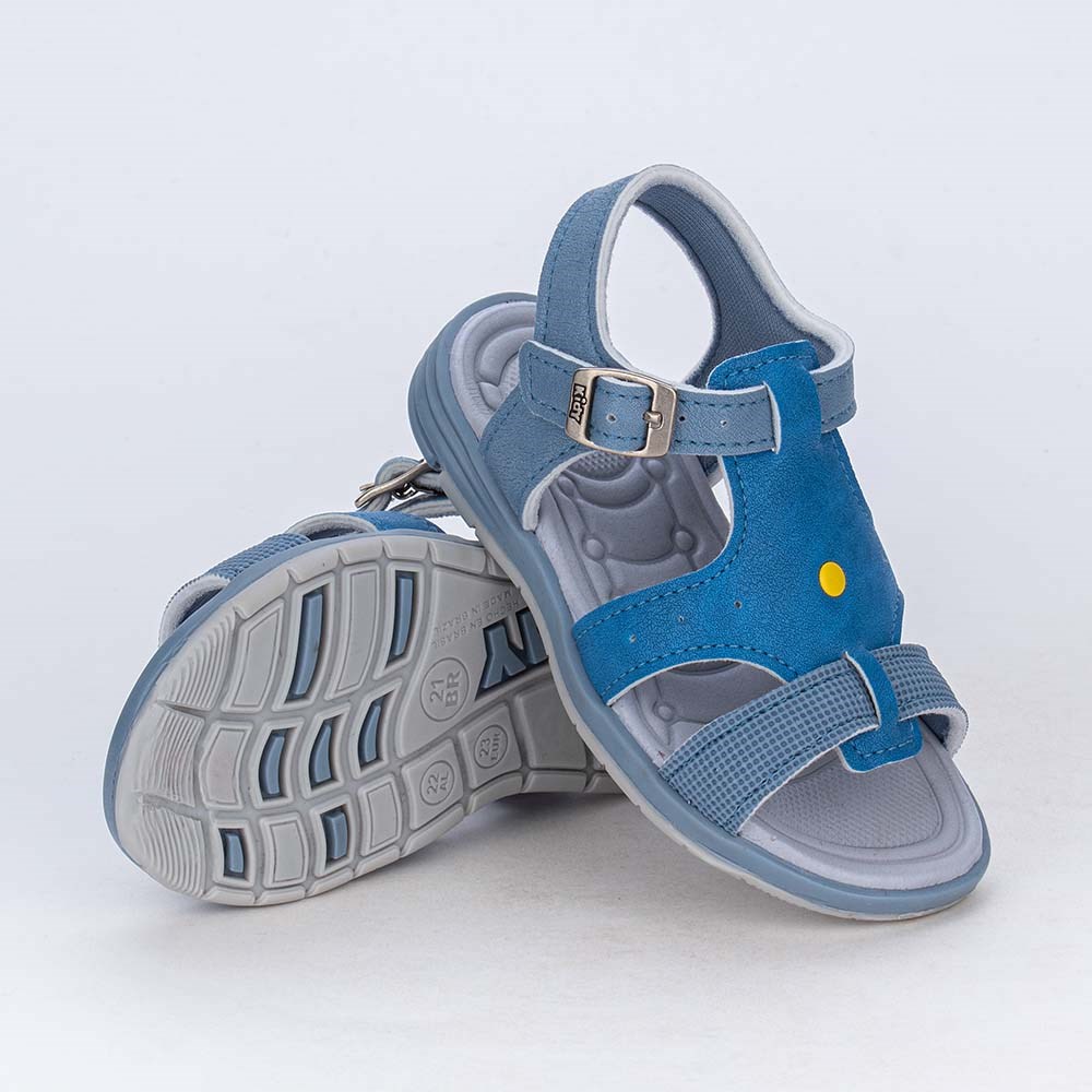 Sandália para Bebê Menino Equilíbrio com Fivela Azul Stone