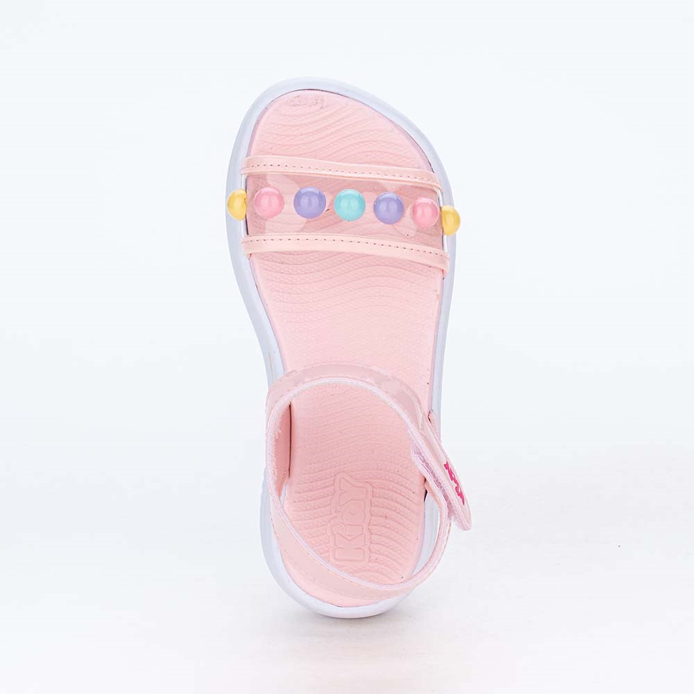 Sandália para Meninas Kidy Fly Nude com Botões Coloridos