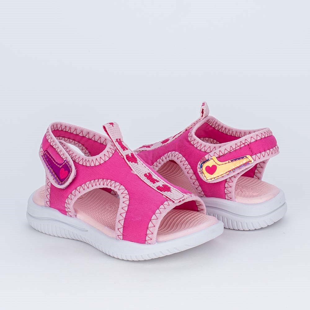 Sandália Ultra Leve para os Primeiros Passos da Menina Pink