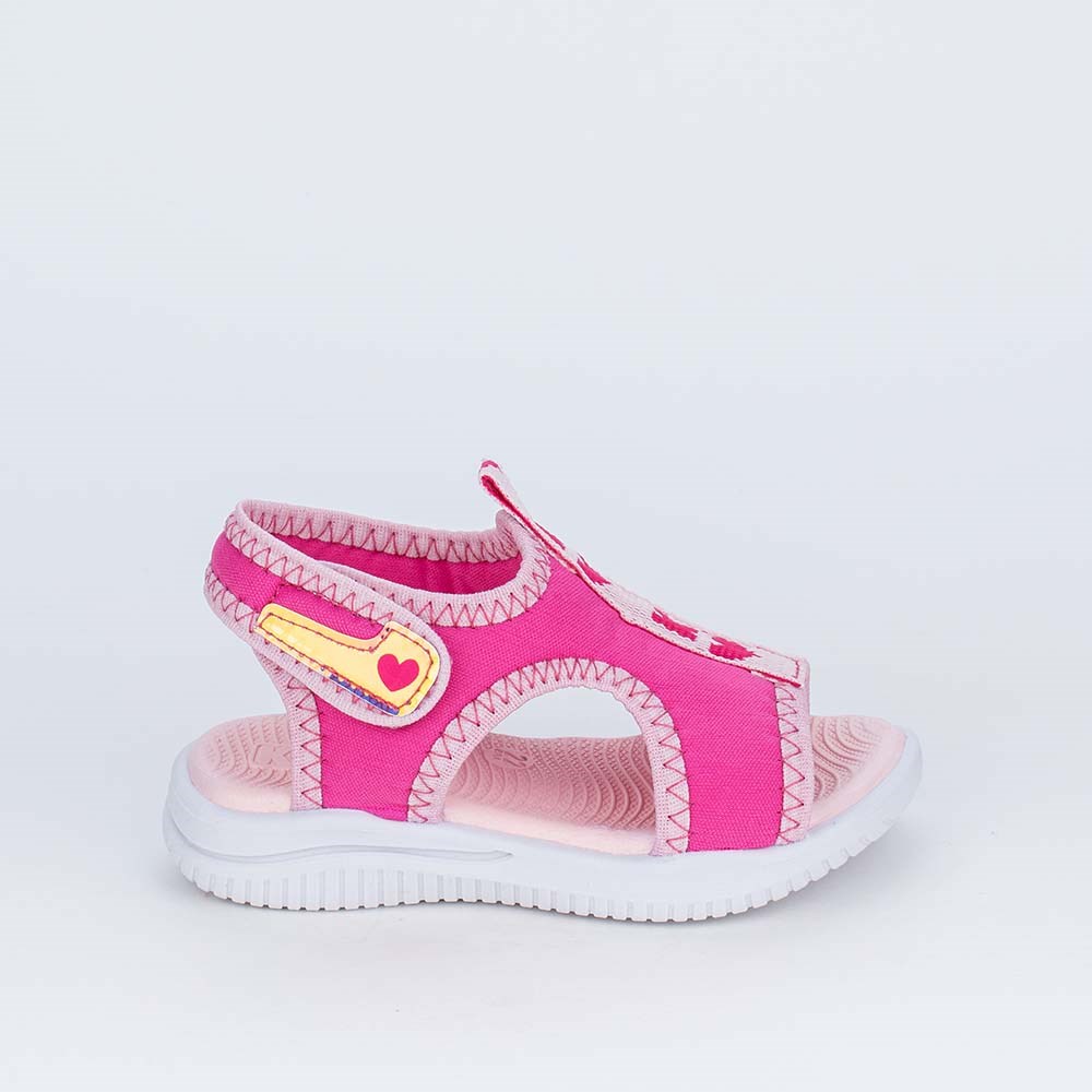 Sandália Ultra Leve para os Primeiros Passos da Menina Pink
