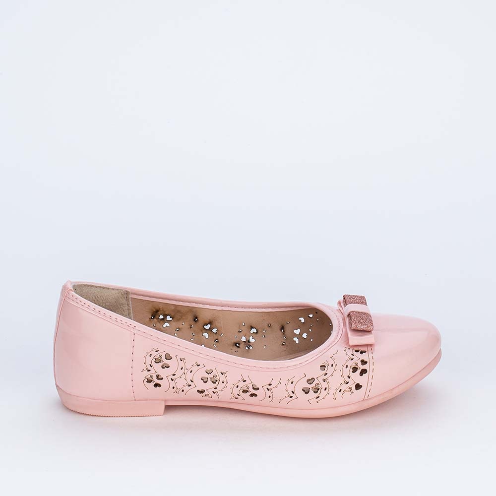 Sapatilha Infantil Feminina com Cortes a Laser Rosa Nude - Kidy