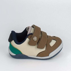 Sapato Bebê Masculino Kidy Colors Casual Bege e Natural