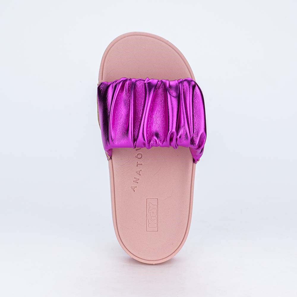 Slide Infantil para Meninas Kidy Comfy em Pink Metalizado