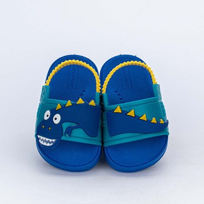 Slide para Bebê Menino Mar e Cor Dinossauro Azul de Elástico