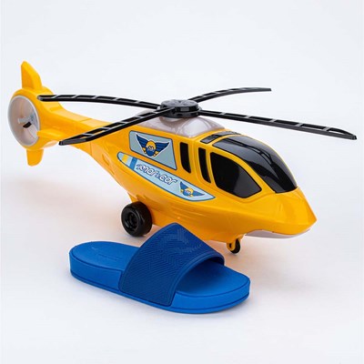 Slide para Menino Mar e Cor Azul e Helicóptero de Brinquedo