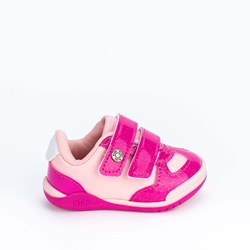 Tênis Bebê Feminino Casual Kidy Colors Rosa e Pink Glitter