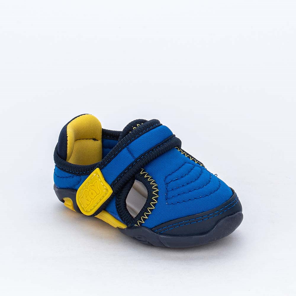 Tênis Bebê Menino Kidy Colors Equilibrio Azul e Amarelo