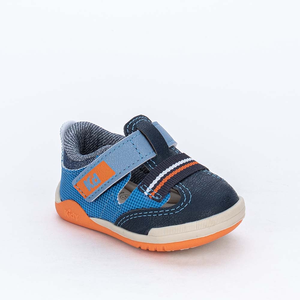 Tênis Bebê Menino Kidy Colors Equilibrio Marinho e Laranja - Kidy