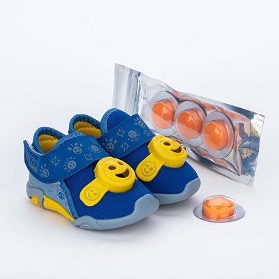 Tênis Bebê Menino Kidy Protect Repelente Azul e Amarelo