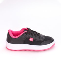 Tênis Casual Infantil Feminino Kidy Preto e Pink