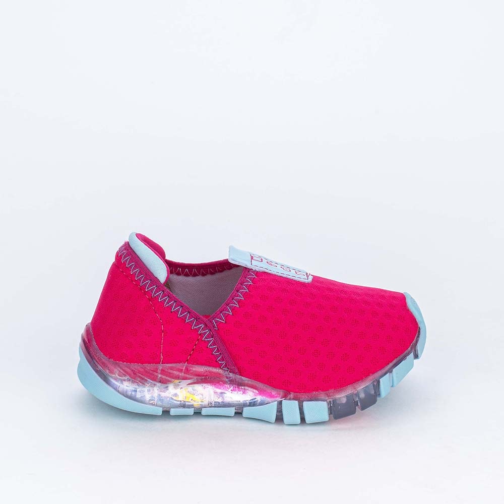 Tênis Infantil Pampili Feminino Luz Led - Rosa novo - 165147
