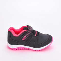 Tênis Infantil Feminino Flex Kidy  Preto Pink Neon