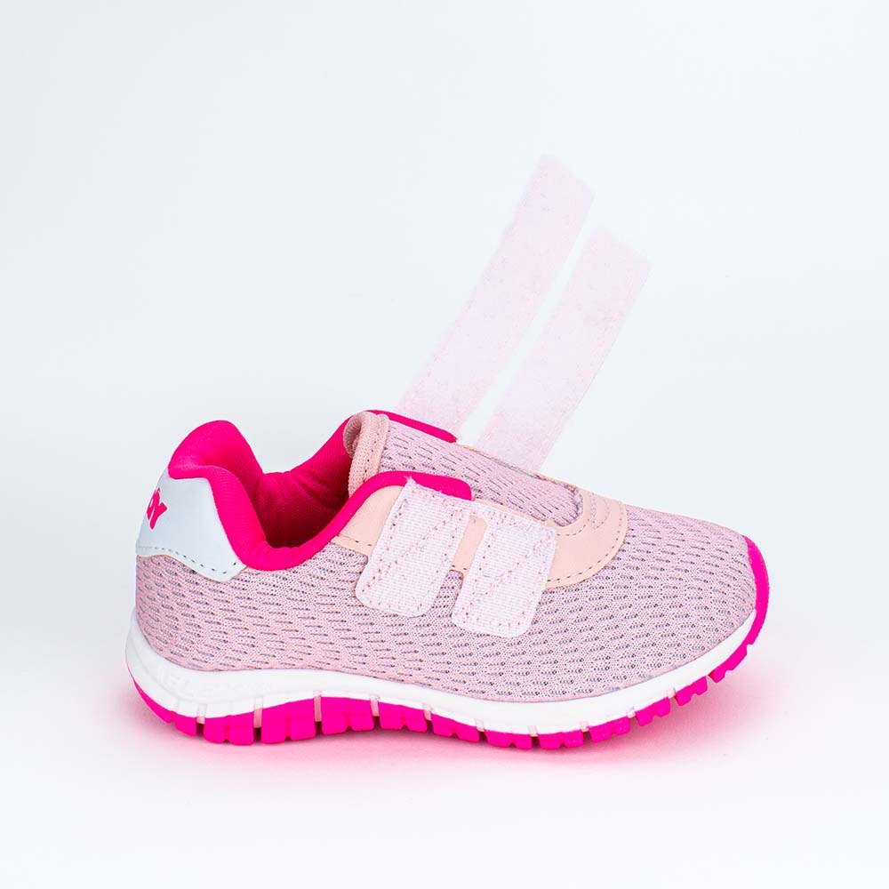 Tênis Infantil Feminino Kidy Flex Básico Rosa e Pink Neon