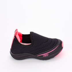 Tênis Infantil Kidy Energy Bebê Calce Fácil Preto Pink Neon