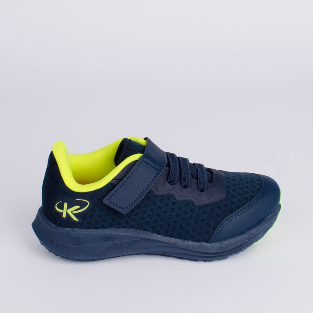 Tênis Infantil Kidy Energy Calce Fácil Marinho Neon Esportivo