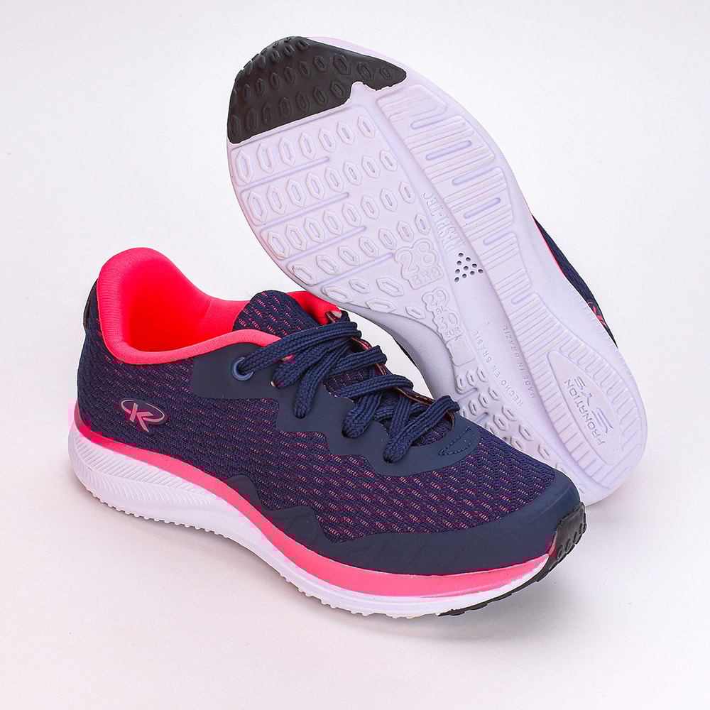 Tênis Infantil Kidy Esportivo Energy Respitec Marinho e Pink