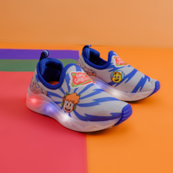 Tênis Infantil Led Kidy Light Fun Gato Galáctico Azul