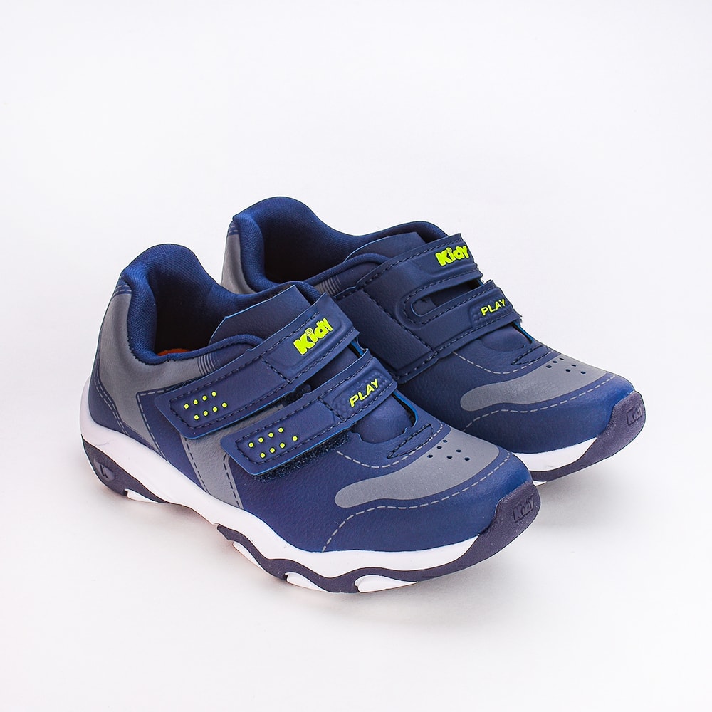 Tênis Infantil Masculino Kidy Play Com Brinquedo Azul Cinza