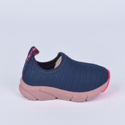 Tênis Kidy Energy Bebê Respitec Azul Marinho e Pink - Calce Fácil, Lev